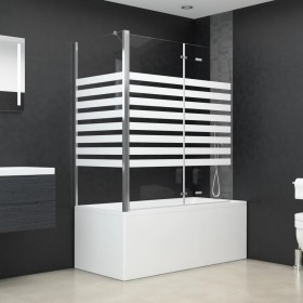 Mampara de baño vidrio templado a rayas 120x68x130 cm de vidaXL, Puertas de ducha - Ref: Foro24-146226, Precio: 209,77 €, Des...