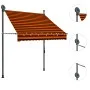Retractable manual awning with orange and brown LED lights, 150 cm. by vidaXL, Awnings - Ref: Foro24-145877, Price: 78,78 €, ...