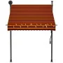 Retractable manual awning with orange and brown LED lights, 150 cm. by vidaXL, Awnings - Ref: Foro24-145877, Price: 78,78 €, ...