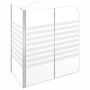 Mampara de baño vidrio templado a rayas 120x68x130 cm