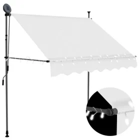 Manual retractable awning with cream LED 200 cm by vidaXL, Awnings - Ref: Foro24-145871, Price: 77,48 €, Discount: %