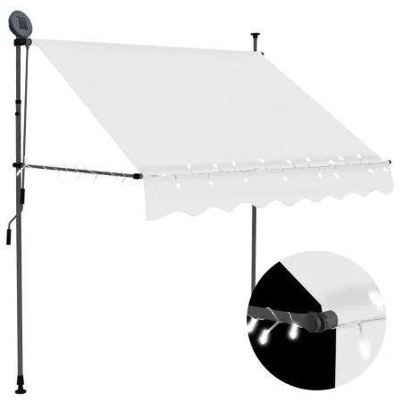 Manuell einziehbare Markise mit cremefarbener LED 200 cm von vidaXL, Markisen - Ref: Foro24-145871, Preis: 77,48 €, Rabatt: %