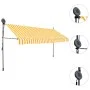 Retractable manual awning with white and orange LED lights, 400 cm. by vidaXL, Awnings - Ref: Foro24-145861, Price: 110,40 €,...