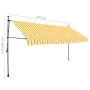 Retractable manual awning with white and orange LED lights, 400 cm. by vidaXL, Awnings - Ref: Foro24-145861, Price: 110,40 €,...