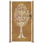 Puerta de jardín acero corten diseño árbol 105x205 cm