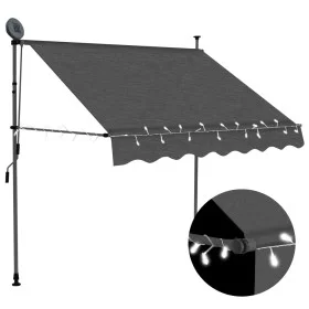 Retractable manual awning with anthracite gray LED 150 cm by vidaXL, Awnings - Ref: Foro24-145863, Price: 74,56 €, Discount: %