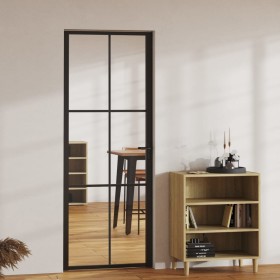 Interior door ESG glass and black aluminum 76x201.5 cm by vidaXL, Doors for the home - Ref: Foro24-151202, Price: 217,20 €, D...