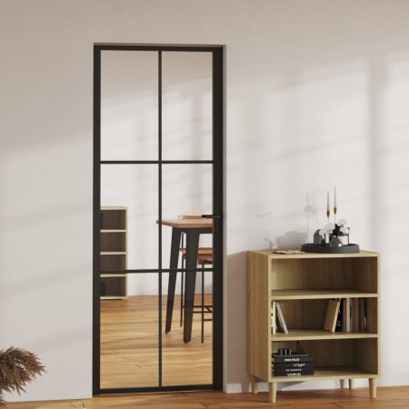Innentür ESG-Glas und schwarzes Aluminium 76x201,5 cm von vidaXL, Türen für zu Hause - Ref: Foro24-151202, Preis: 217,20 €, R...