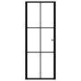 Puerta interior vidrio ESG y aluminio negro 76x201,5 cm de vidaXL, Puertas para el hogar - Ref: Foro24-151202, Precio: 214,61...