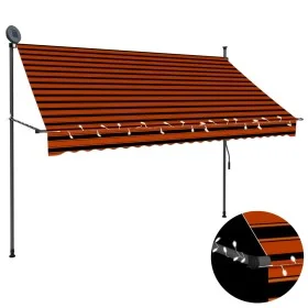 Manuell einziehbare Markise mit orangefarbener und brauner LED 250 cm von vidaXL, Markisen - Ref: Foro24-145879, Preis: 71,75...