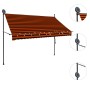 Manual retractable awning with orange and brown LED 250 cm by vidaXL, Awnings - Ref: Foro24-145879, Price: 74,52 €, Discount: %