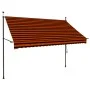 Manual retractable awning with orange and brown LED 250 cm by vidaXL, Awnings - Ref: Foro24-145879, Price: 71,75 €, Discount: %