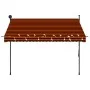 Manual retractable awning with orange and brown LED 250 cm by vidaXL, Awnings - Ref: Foro24-145879, Price: 71,75 €, Discount: %