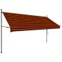 Manual retractable awning with orange and brown LED 350 cm by vidaXL, Awnings - Ref: Foro24-145881, Price: 101,01 €, Discount: %