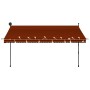 Manual retractable awning with orange and brown LED 350 cm by vidaXL, Awnings - Ref: Foro24-145881, Price: 103,70 €, Discount: %