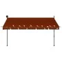 Manuell ausfahrbare Markise mit orangefarbener und brauner LED 350 cm von vidaXL, Markisen - Ref: Foro24-145881, Preis: 103,7...