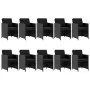 11-teiliges Garten-Essset und schwarze Kissen aus synthetischem Rattan von vidaXL, Gartensets - Ref: Foro24-46379, Preis: 878...