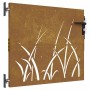 Puerta de jardín acero corten diseño hierba 85x75 cm