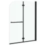 Folding shower screen 2 panels ESG black 95x140 cm by vidaXL, shower doors - Ref: Foro24-147193, Price: 130,73 €, Discount: %