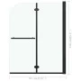 Folding shower screen 2 panels ESG black 95x140 cm by vidaXL, shower doors - Ref: Foro24-147193, Price: 130,73 €, Discount: %