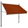 Manual retractable awning with orange and brown LED 200 cm by vidaXL, Awnings - Ref: Foro24-145878, Price: 105,48 €, Discount: %