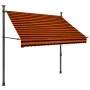 Manual retractable awning with orange and brown LED 200 cm by vidaXL, Awnings - Ref: Foro24-145878, Price: 103,30 €, Discount: %