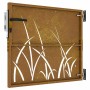 Puerta de jardín acero corten diseño hierba 85x75 cm