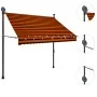 Manual retractable awning with orange and brown LED 200 cm by vidaXL, Awnings - Ref: Foro24-145878, Price: 103,30 €, Discount: %