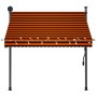 Manual retractable awning with orange and brown LED 200 cm by vidaXL, Awnings - Ref: Foro24-145878, Price: 105,48 €, Discount: %