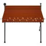 Manual retractable awning with orange and brown LED 200 cm by vidaXL, Awnings - Ref: Foro24-145878, Price: 103,30 €, Discount: %