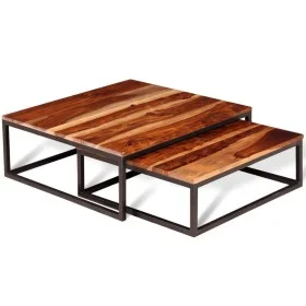 Stapelbare Couchtische 2 Einheiten aus massivem Palisanderholz von vidaXL, Couchtisch - Ref: Foro24-243961, Preis: 113,90 €, ...