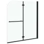 Folding shower screen with 2 black tempered glass panels 120x140 cm by vidaXL, shower doors - Ref: Foro24-147194, Price: 148,...