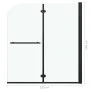 Folding shower screen with 2 black tempered glass panels 120x140 cm by vidaXL, shower doors - Ref: Foro24-147194, Price: 148,...