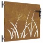 Puerta de jardín acero corten diseño hierba 85x100 cm