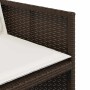 Set comedor de jardín 5 piezas y cojines ratán sintético marrón