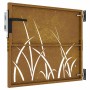 Puerta de jardín acero corten diseño hierba 85x100 cm
