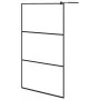 Accessible shower screen made of transparent black tempered glass, 115x195cm. by vidaXL, Shower walls and screens - Ref: Foro...