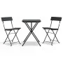 Folding 3-piece synthetic black rattan bistro set by vidaXL, Garden sets - Ref: Foro24-319989, Price: 131,93 €, Discount: %
