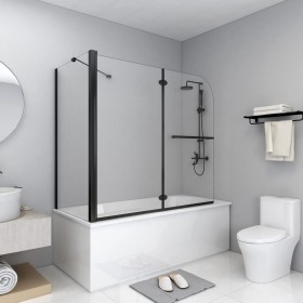 Mampara de ducha plegable ESG negra 120x68x130 cm de vidaXL, Puertas de ducha - Ref: Foro24-147190, Precio: 210,29 €, Descuen...