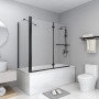 Mampara de ducha plegable ESG negra 120x68x130 cm de vidaXL, Puertas de ducha - Ref: Foro24-147190, Precio: 199,90 €, Descuen...