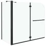 Mampara de ducha plegable ESG negra 120x68x130 cm de vidaXL, Puertas de ducha - Ref: Foro24-147190, Precio: 232,68 €, Descuen...