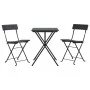 Folding 3-piece synthetic black rattan bistro set by vidaXL, Garden sets - Ref: Foro24-319989, Price: 131,93 €, Discount: %