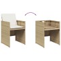 Set comedor de jardín 5 pzas con cojines ratán sintético beige