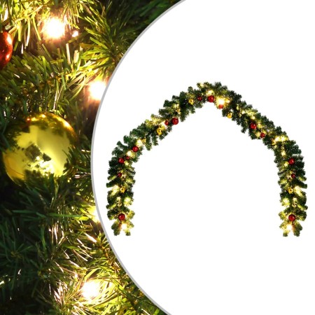 Christmas garland decorated with balls and LED lights 10 m by vidaXL, Christmas lights - Ref: Foro24-246407, Price: 61,01 €, ...