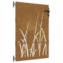 Puerta de jardín acero corten diseño hierba 85x125 cm