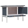 1-stöckiger Kaninchenkäfig aus grauem Holz von vidaXL, Käfige und Lebensräume für Kleintiere - Ref: Foro24-170828, Preis: 76,...