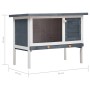 1-stöckiger Kaninchenkäfig aus grauem Holz von vidaXL, Käfige und Lebensräume für Kleintiere - Ref: Foro24-170828, Preis: 76,...