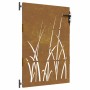 Puerta de jardín acero corten diseño hierba 85x150 cm