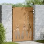 Puerta de jardín acero corten diseño hierba 85x150 cm