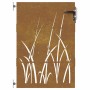 Puerta de jardín acero corten diseño hierba 85x150 cm